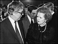 Geoffrey Howe and Margaret Thatcher in 1981