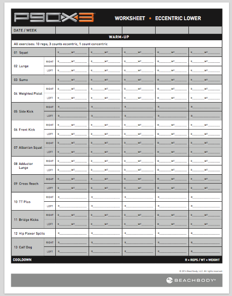 "Basement Beast" Workout Sheets / P90X Calendar | P90x workout schedule