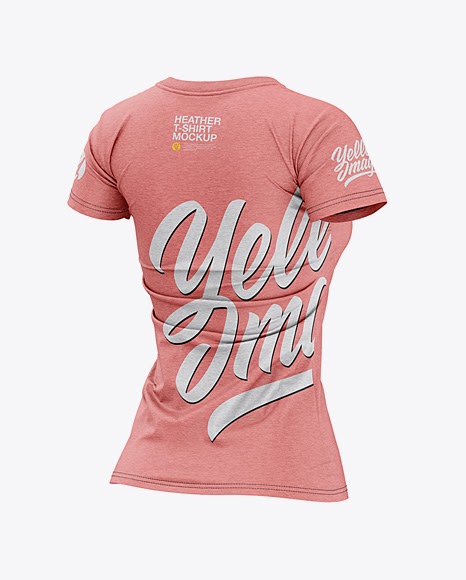 Download Women's Heather Slim-Fit T-Shirt Mockup - Back Half-Side ...