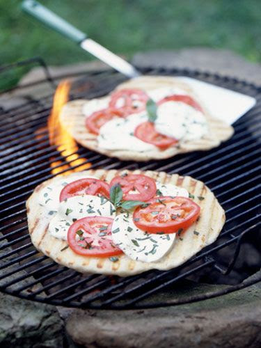 No need to turn on the oven for this gourmet pizza – simply toss it on the grill!
