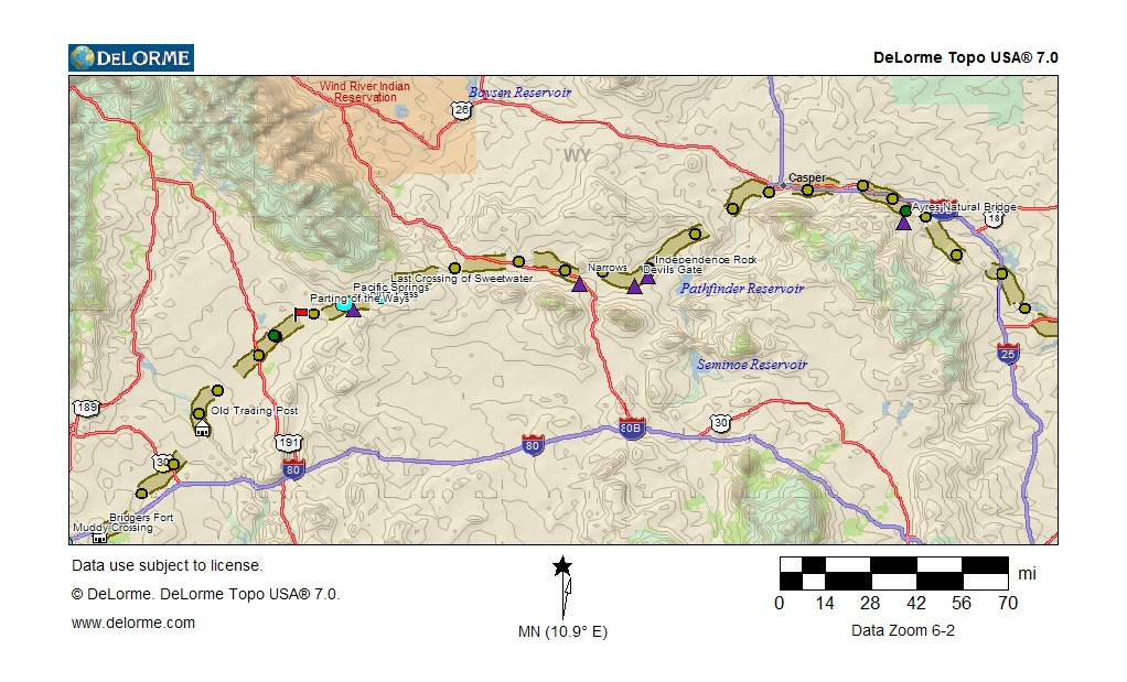 Map Of Oregon Trail In Wyoming