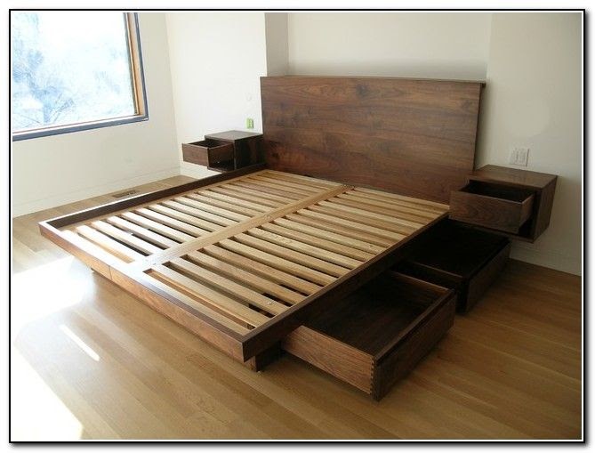 King Size Platform Bed Plans With, Plans To Build A King Size Platform Bed With Drawers