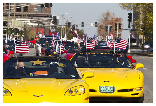 Yellow Patriotic Corvettes
