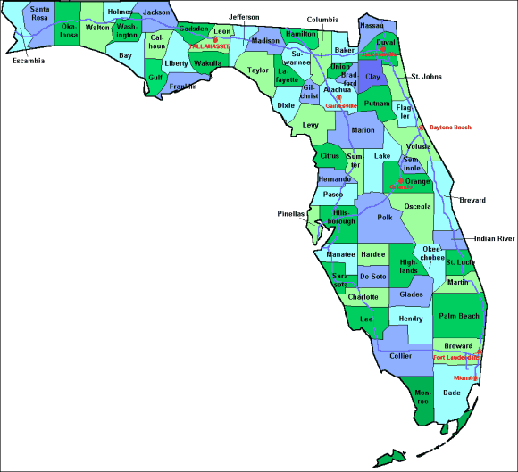 25 Lovely Florida State Map With Cities And Counties