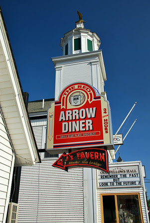 Exterior of the Red Arrow Diner at 63 Union Square in Milford, New Hampshire.