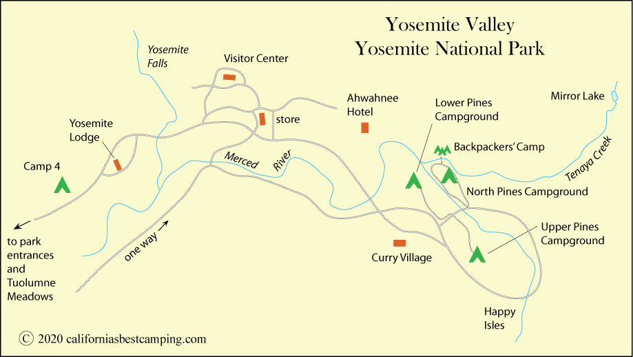 Yosemite Valley Campground Map | Living Room Design 2020