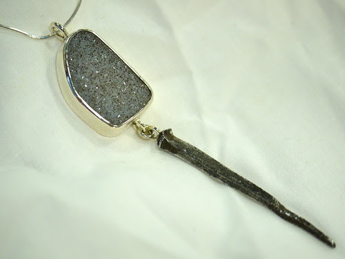Druzy Pendant With Roofing Nail 1