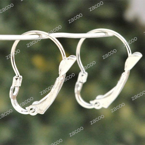 18pcs Silver Lever Back Earring Hook earwires 19x25mm EF0026 - zacoo 18pcs Silver Lever Back Earring Hook earwires 19x25mm EF0026 - zacoo