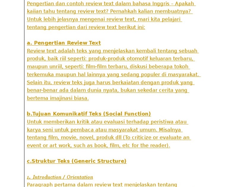 Contoh Review Film Dalam Bahasa Inggris Aneka Macam Contoh