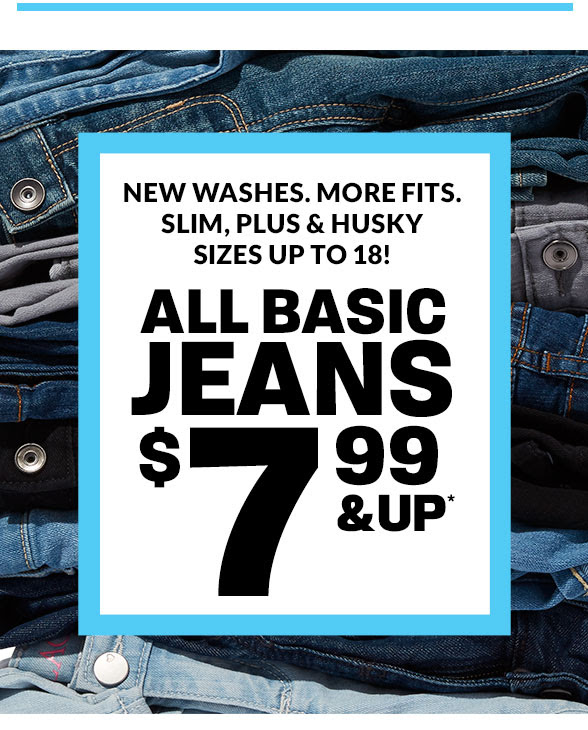 All Basic Jeans $7.99 & Up
