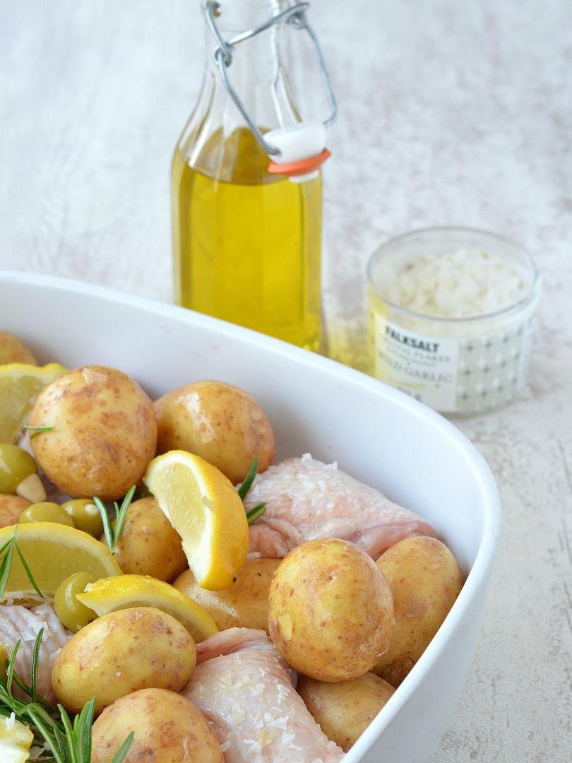 Summer Roast Chicken with Lemon and Olives