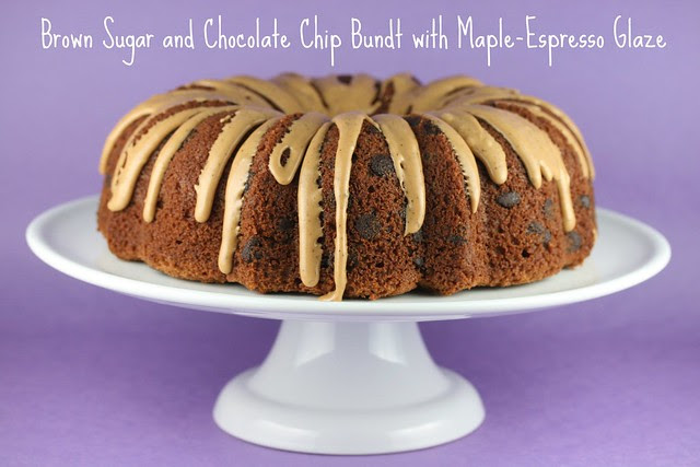 Brown Sugar and Chocolate Chip Bundt with Maple-Espresso Glaze - I Like Big Bundts