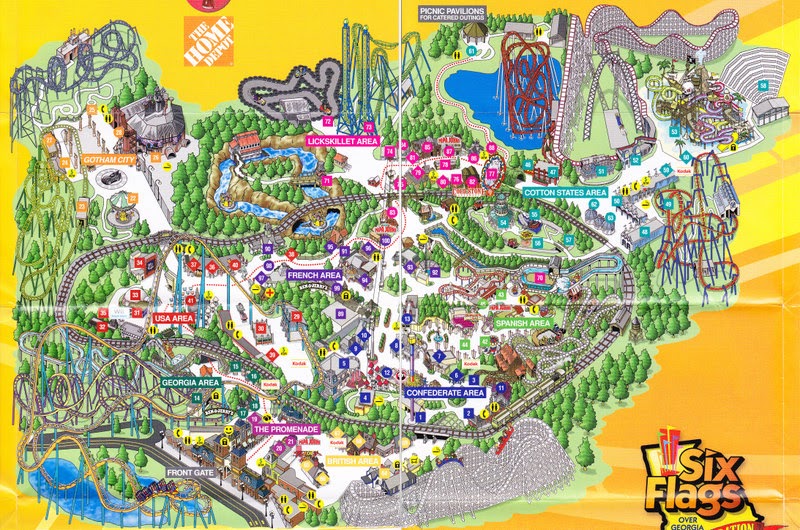 Six Flags Over Park Map CINEMERGENTE