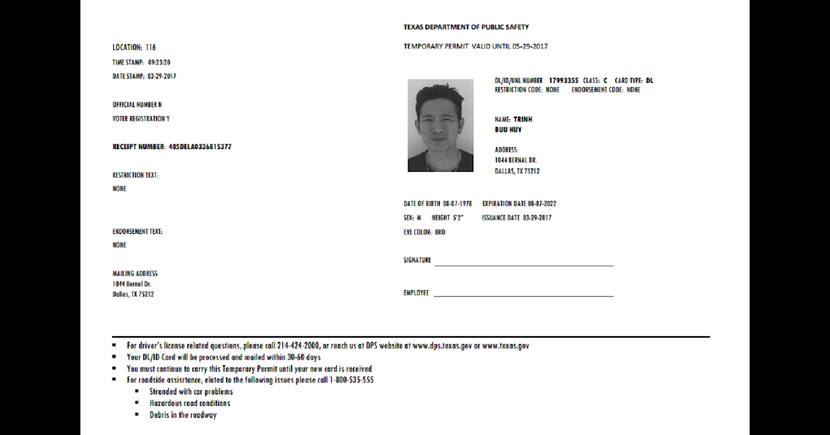 Texas Paper Id Template Download Flyer Template