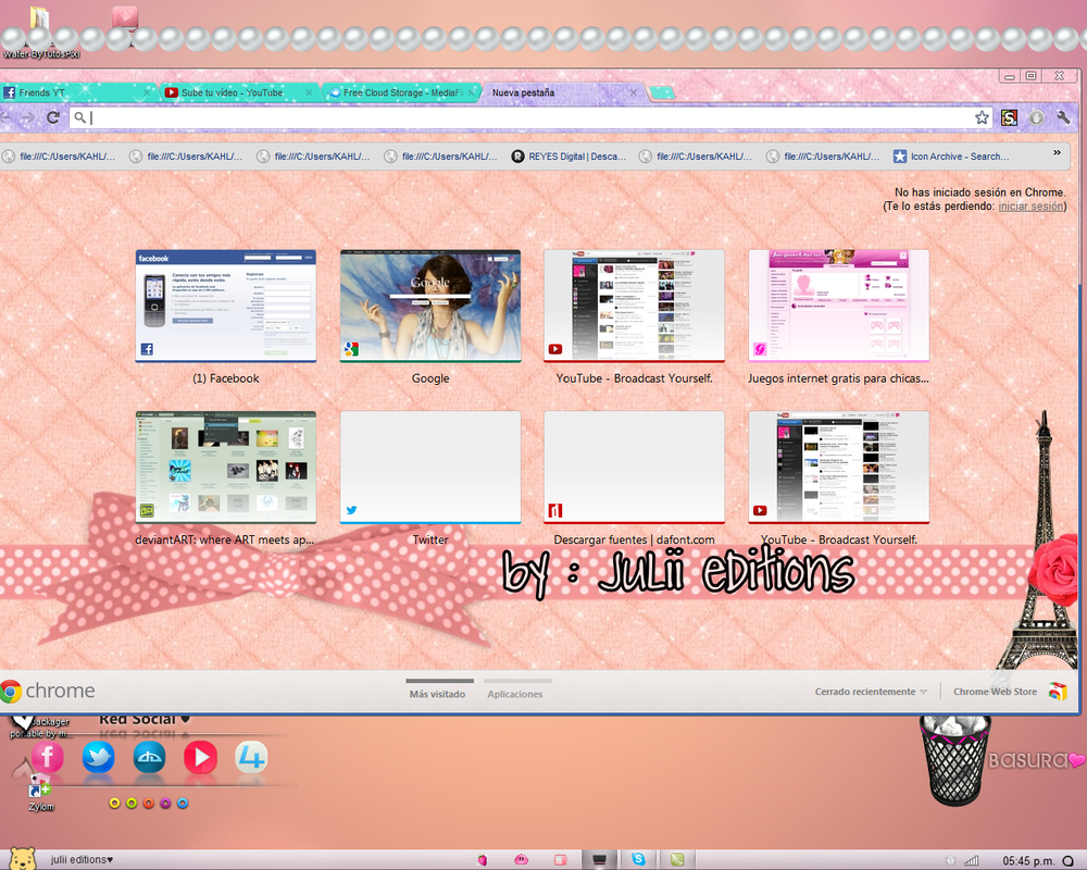 Skins Para Google Chrome! ^^ :): tema para google chrome pink