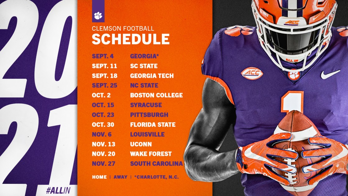 Printable Clemson Football Schedule 2022 Customize And Print