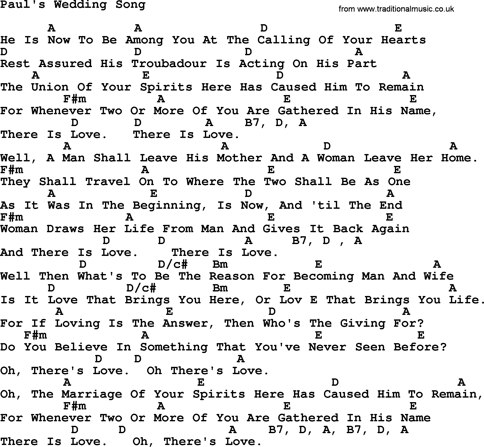 journey as one wedding song lyrics and chords