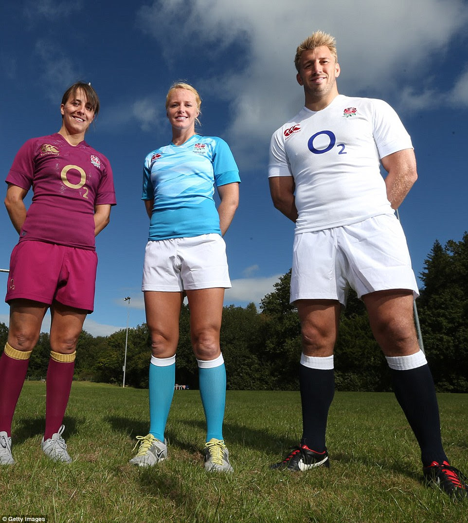 Michaela Staniford retratado com a Inglaterra de rugby estrela Chris Robshaw