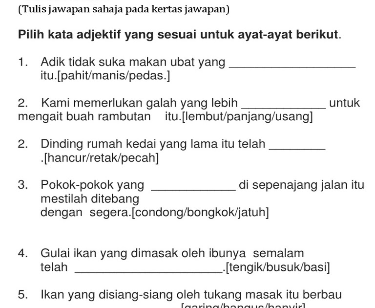 Latihan Bahasa Melayu Tingkatan 3 Tatabahasa  Miani