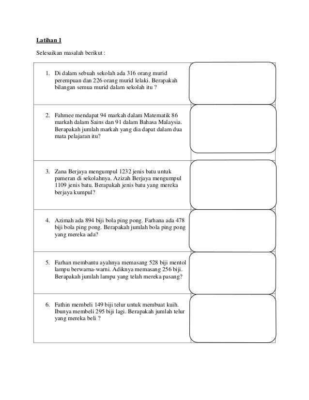 Soalan Latih Tubi Matematik Kertas 2 Tahun 6  New Sample q