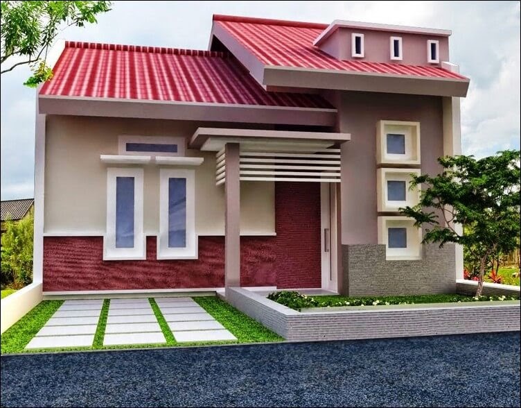 23 Model rumah minimalis dari bata merah