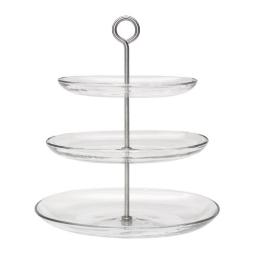 IKEA 365+ Frutero, 3 pisos, vidrio incoloro, ac inox longitud: 31 cm Ancho: 27 cm Altura: 34 cm