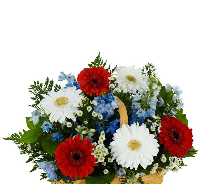 Red White And Blue Flower Bouquet - Wedding Galery