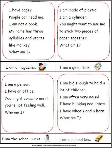 Riddles With Answers For Grade 6