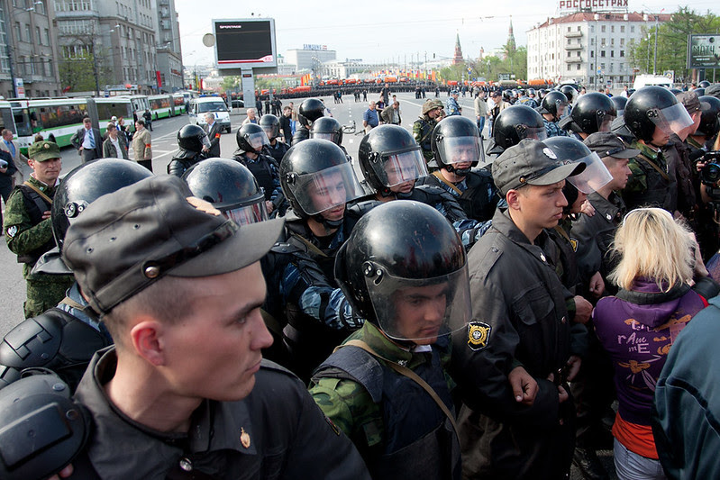 Оцепление полиции на Болотной площади и Большом каменном мосту, Марш миллионов 6 мая 2012