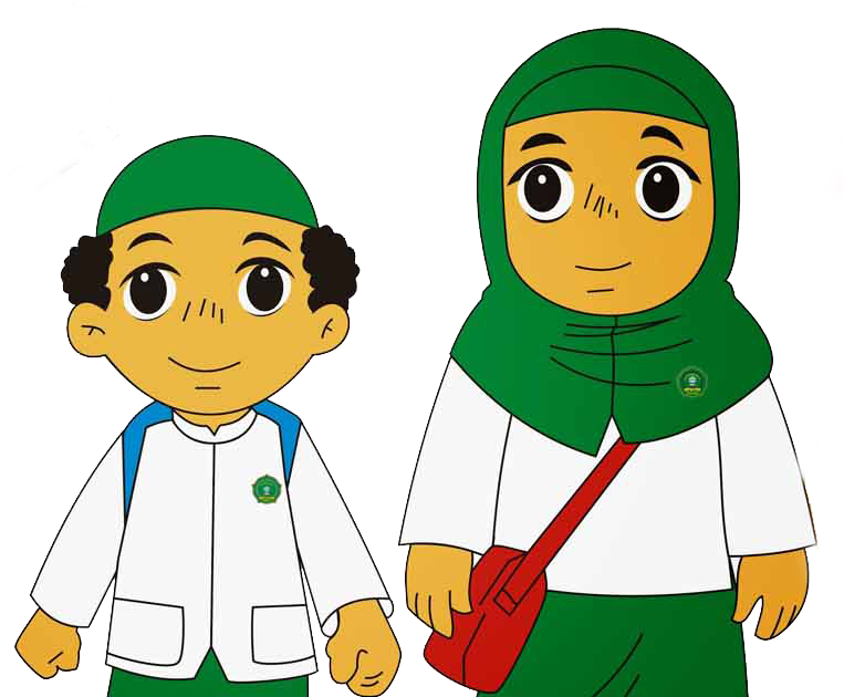 Kartun Anak Muslim Pakai Masker Png Gambar Kartun Muslimah Hitam