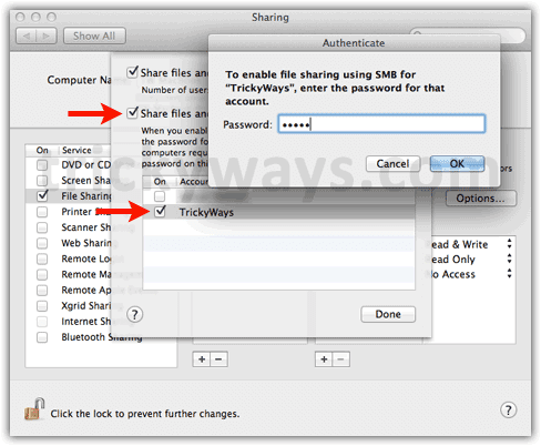 sharing-options Sharing options OS X Lion