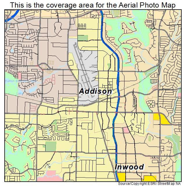 Map Of Addison Texas  Tourist Map Of English