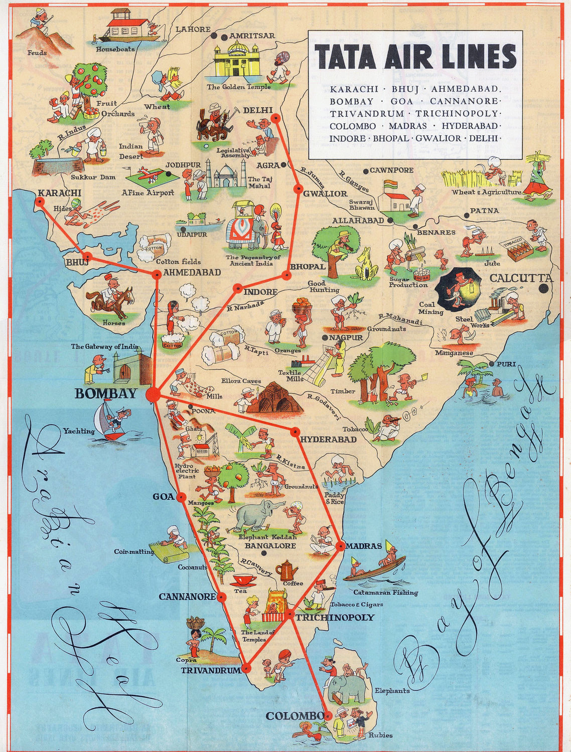 South India Road Map With Tourist Places