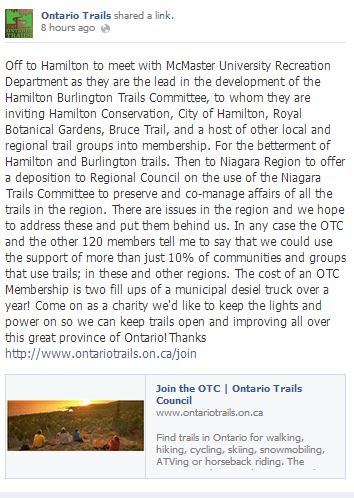 mcmaster, hamilton and burlington trails committee