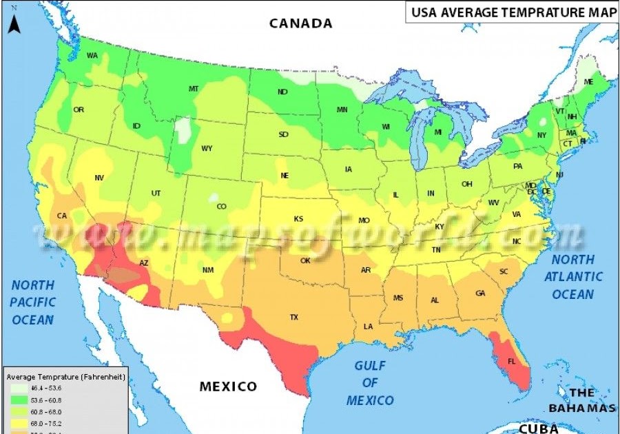 Weather Map Of Usa With Temperatures | Kinderzimmer 2018