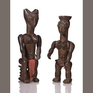 Pair of Ebrie Female Figures, Ivory Coast
