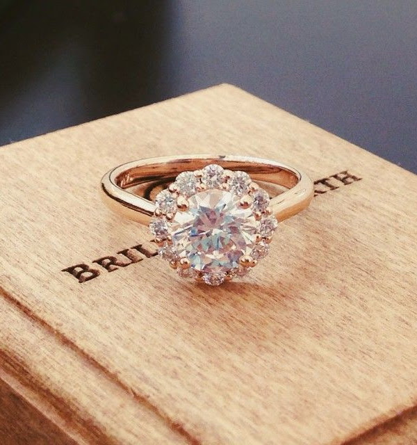Princess Cut Diamond Engagement Ring In 14k Solid Rose Gold Thin