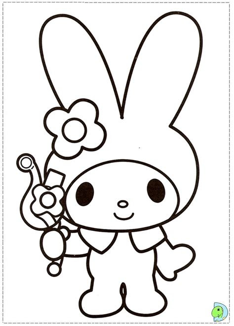 Hello Kitty And My Melody Coloring Pages - Learn to Color