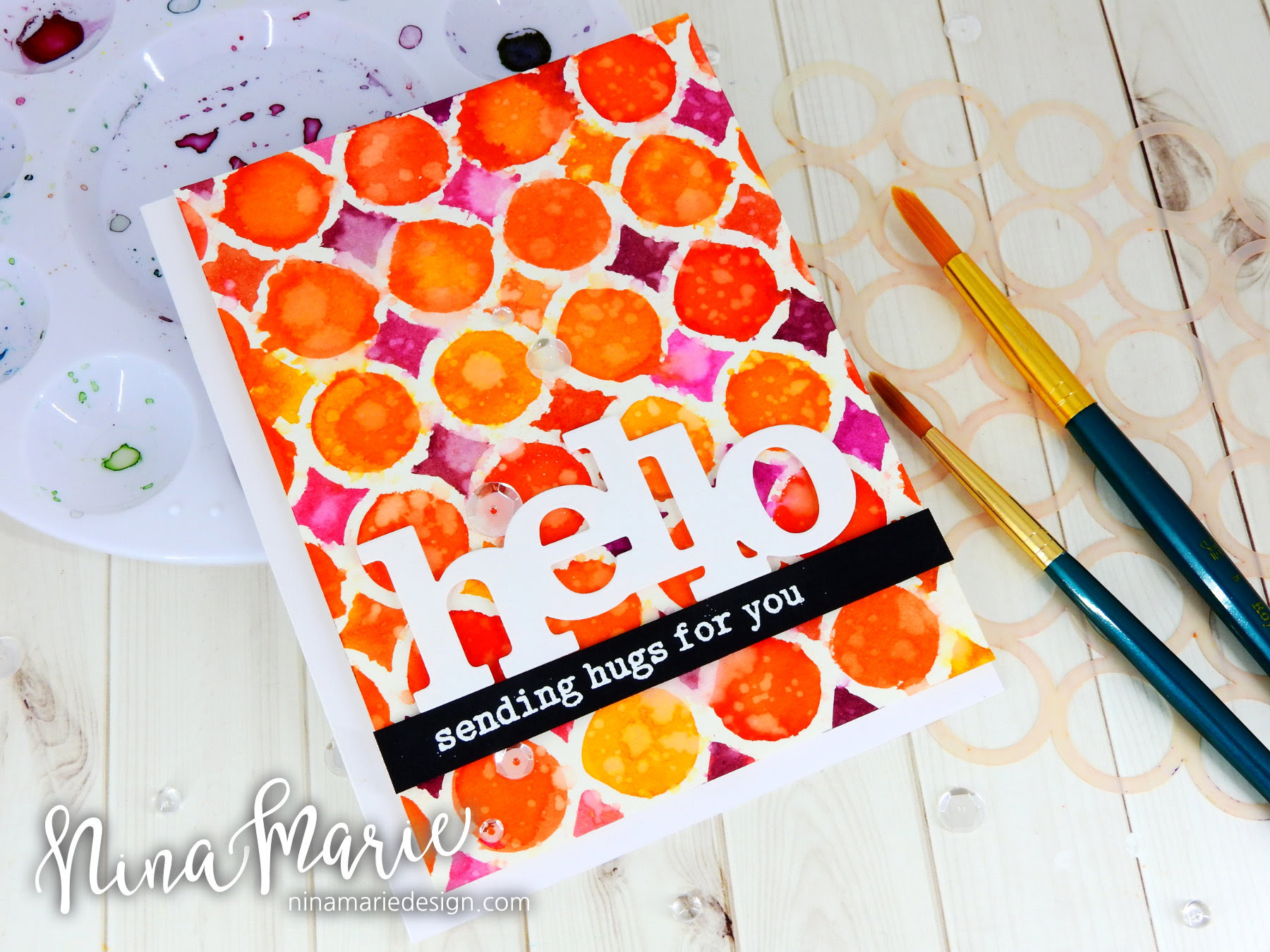 Watercoloring With Stencils + Distress Inks_1