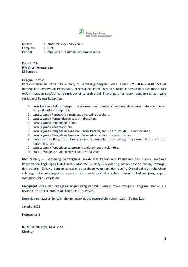 Contoh Surat Negosiasi Penawaran Barang