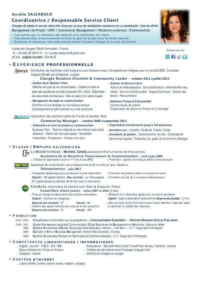 Exemple De Cv En Anglais Controleur De Gestion  Sample Resume
