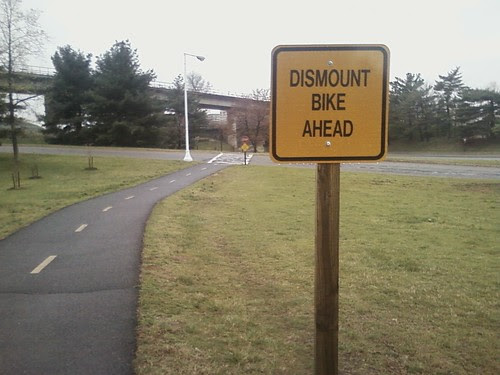 Dismount ahead (for cyclists)