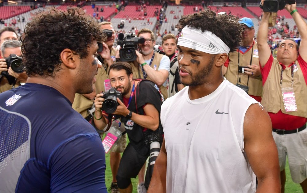 Kyler Murray Russell Wilson Jersey Swap Wilson is