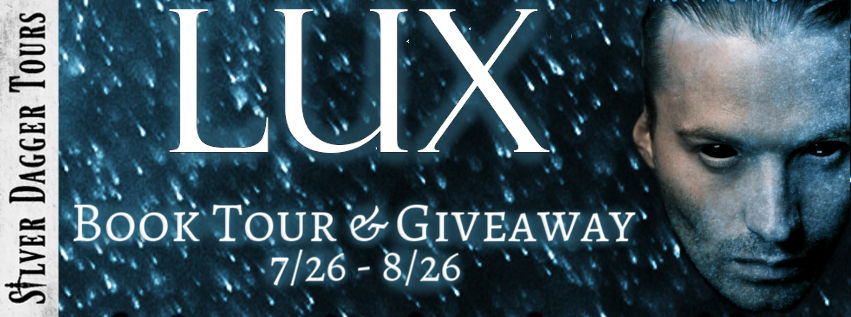 Book Tour Banner for the dark paranormal fantasy Lux from The Veritas series by M.J. Vieira with a Book Tour Giveaway 