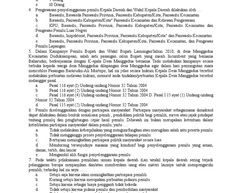 Contoh Soal Ujian Tes Bawaslu  Hot Sex Picture