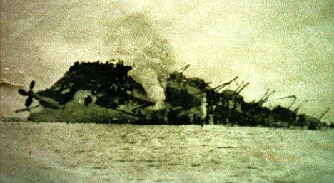 The Lancastria, sunk by an enemy air attack in the summer of 1940