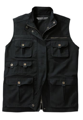 hgawewd: %% Boulder Creek Big & Tall Multi-Pocket Vest, Black Tall-2Xl
