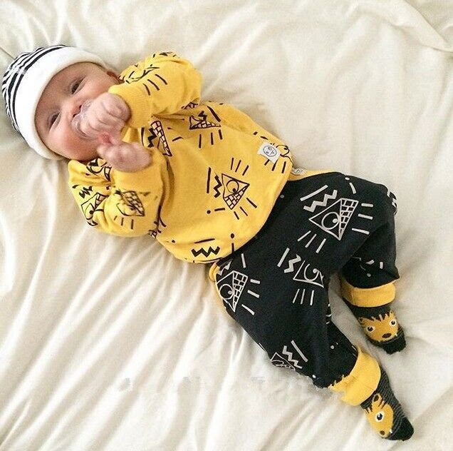 BB192 2016 Hot sale newborn baby boy clothes baby girl clothes with long sleeves T shirt + pants BB192 2016 Hot sale newborn baby boy clothes baby girl clothes with long sleeves T shirt + pants