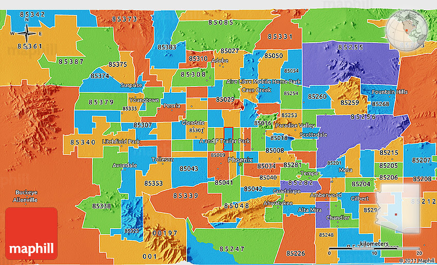 Map Of Phoenix Area Zip Codes
