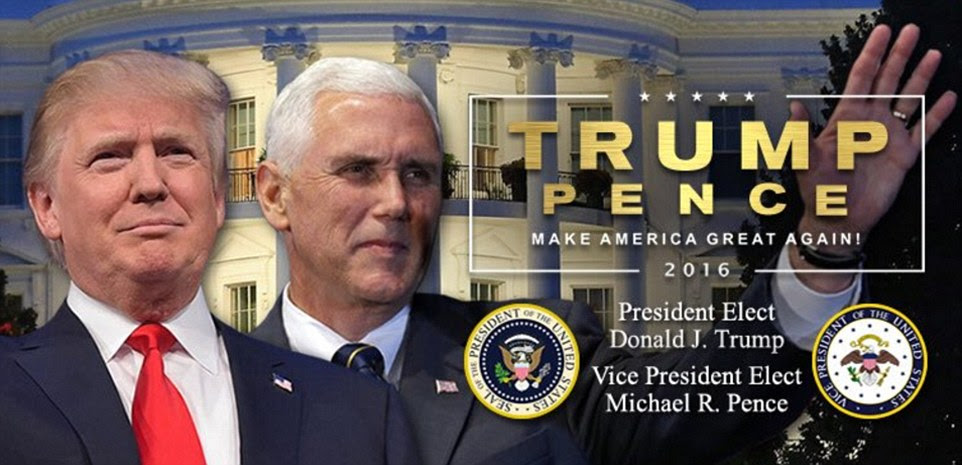 Variação: Esta é a bandeira na página do Twitter de Trump, que agora tem 'presidente eleito dos Estados Unidos ", como sua biografia